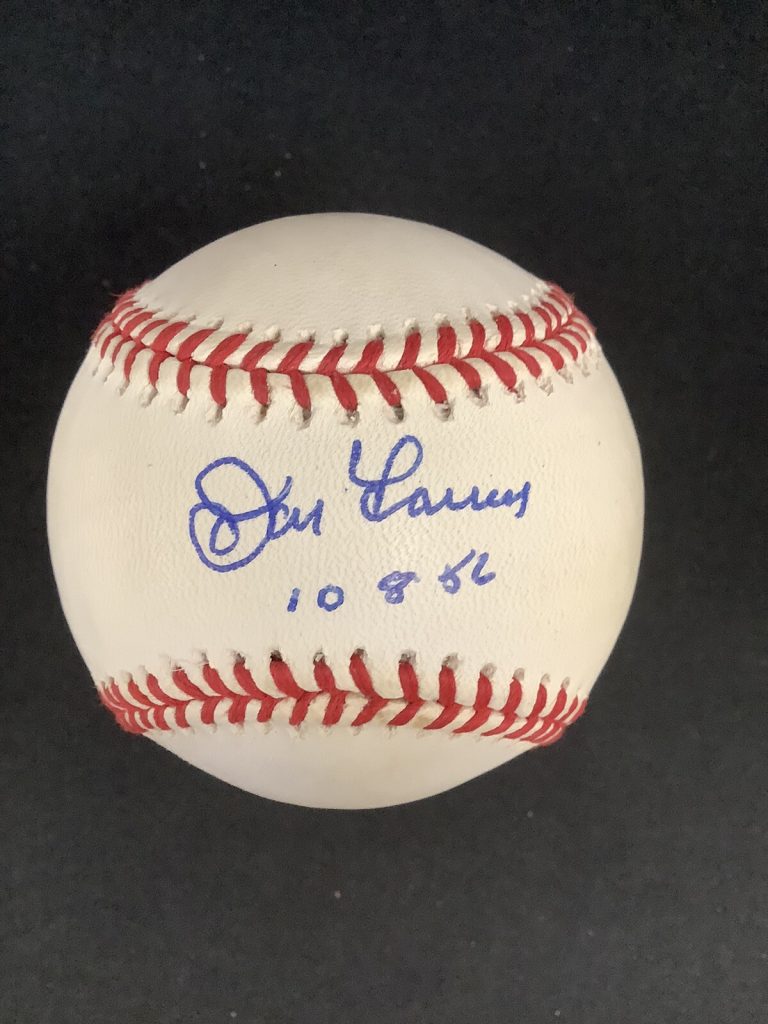 Don Larsen Signed Baseball NY Yankees WSC Autograph PG 10-8-56 Inscription JSA 2