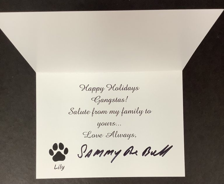 Sammy The Bull Gravano Signed Christmas Card & Env Mafia Gangsta Lily Auto TPG