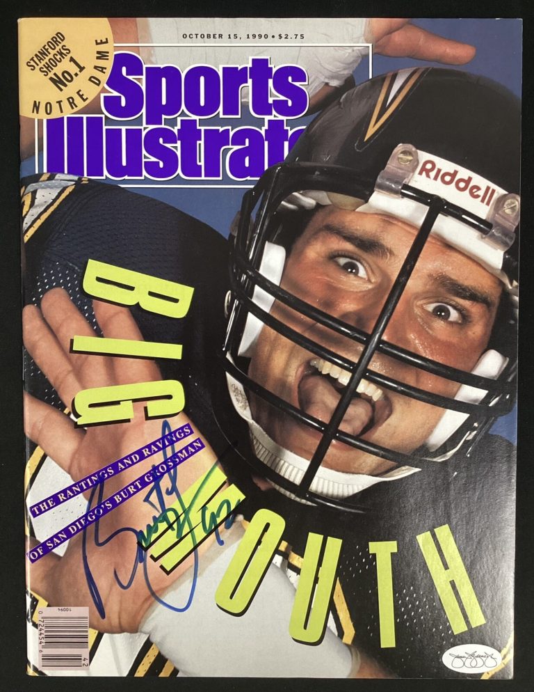 Burt Grossman Signed Sports Illustrated 10/15/90 No Label Chargers Autograph JSA