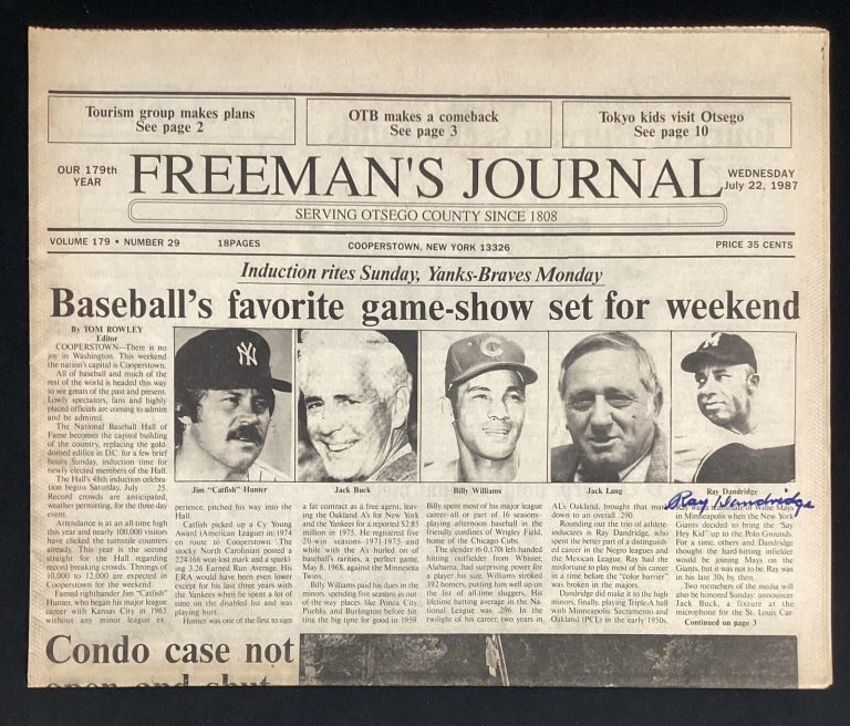 Ray Dandridge Signed Newspaper Baseball Negro League HOF Autograph TPG