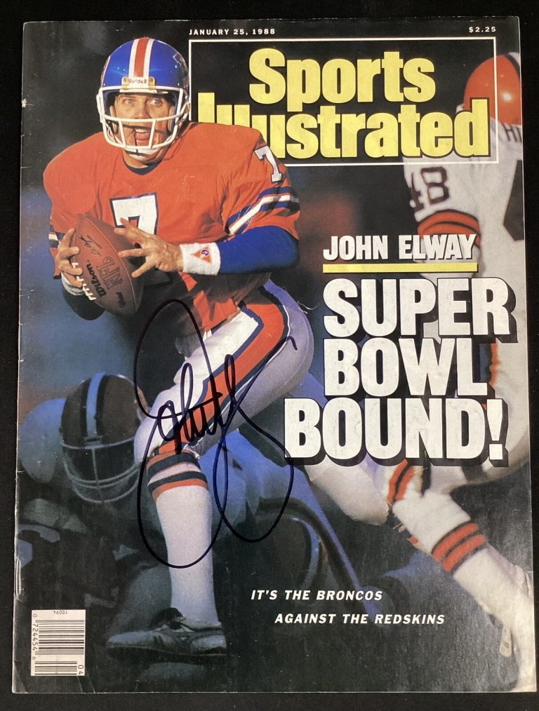 John Elway Signed Sports Illustrated 10/13/86 No Label Broncos Autograph HOF JSA