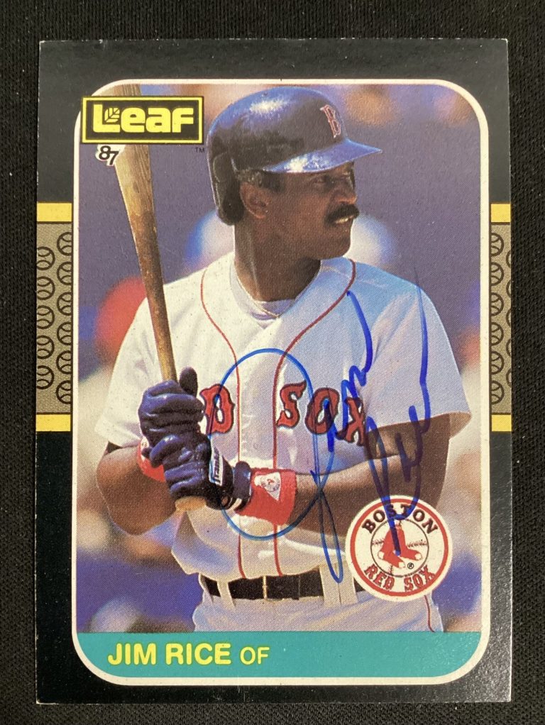 Jim Rice Signed 1987 Leaf #247 Baseball Card Boston Red Sox Autograph HOF TPG