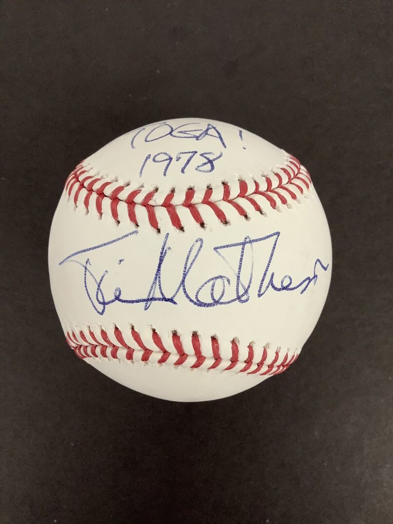Tim Matheson Signed Baseball Animal House Toga Inscription Celebrity Signed JSA