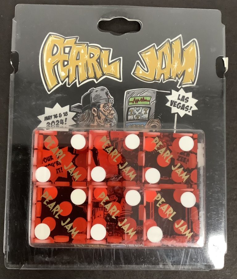 Pearl Jam Dice Las Vegas Dark Matter 2024 Eddie Vedder Craps Gaming NIB Red