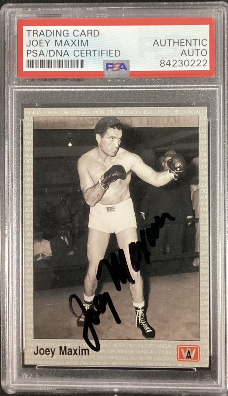 Joey Maxim Signed Boxing Card 1991 AW Sports #28 Autograph Heavyweight PSA/DNA