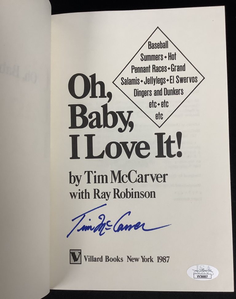 Tim McCarver Signed Book Oh Baby I Love It Baseball Cardinals Autograph Mets BAS