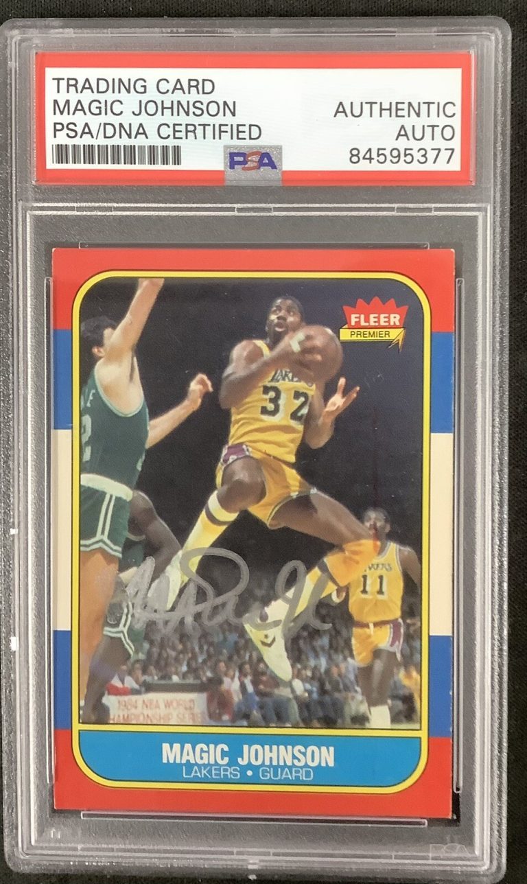 Magic Johnson Signed 1986 Fleer #53 Basketball Card Laker HOF Autograph PSA/DNA