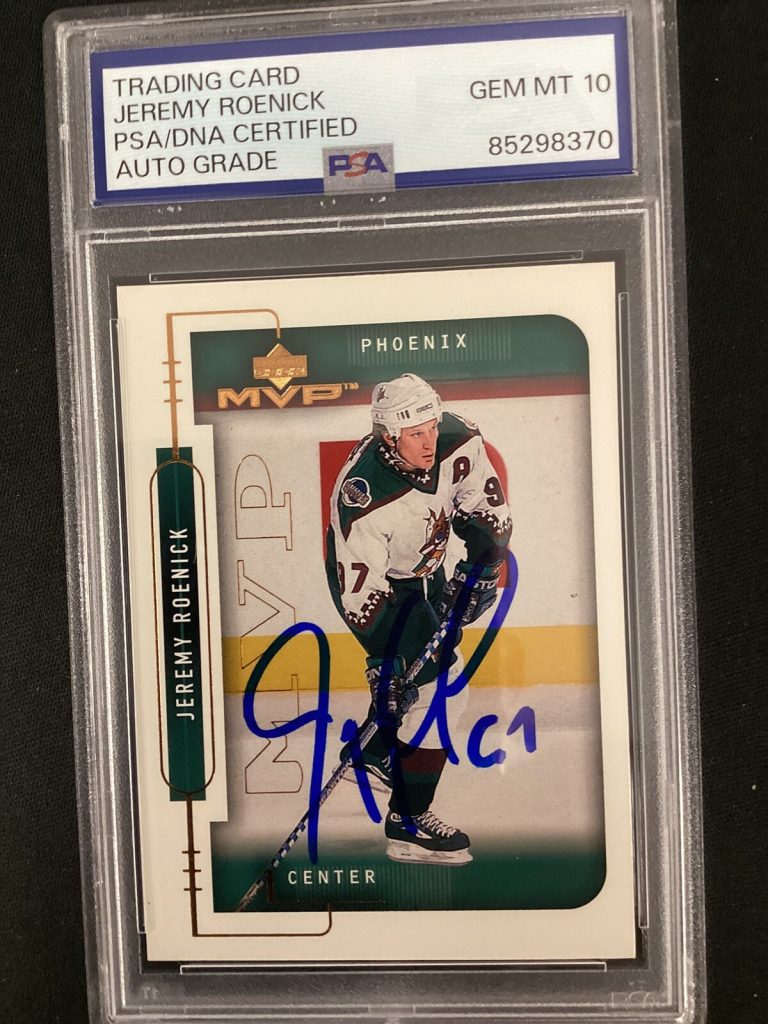 Jeremy Roenick Signed 1999 Upper Deck #156 Hockey Card Autograph PSA/DNA Gem 10