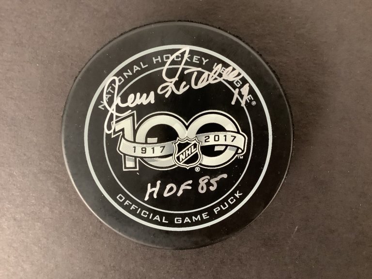 Jean Ratelle Signed Puck 100th Anniversary Hockey Autograph HOF 85 PSA/DNA #1