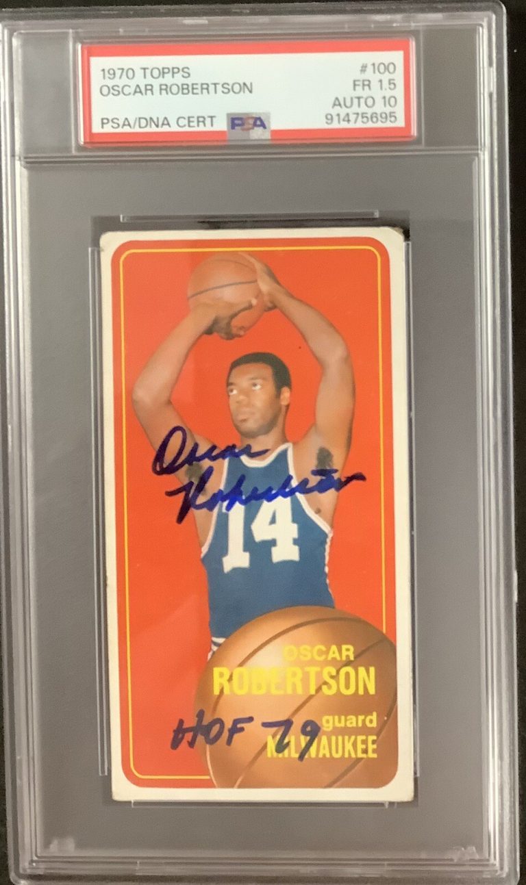 Oscar Robertson Signed 1970 Topps #100 Basketball Card Autograph PSA/DNA 1.5/10
