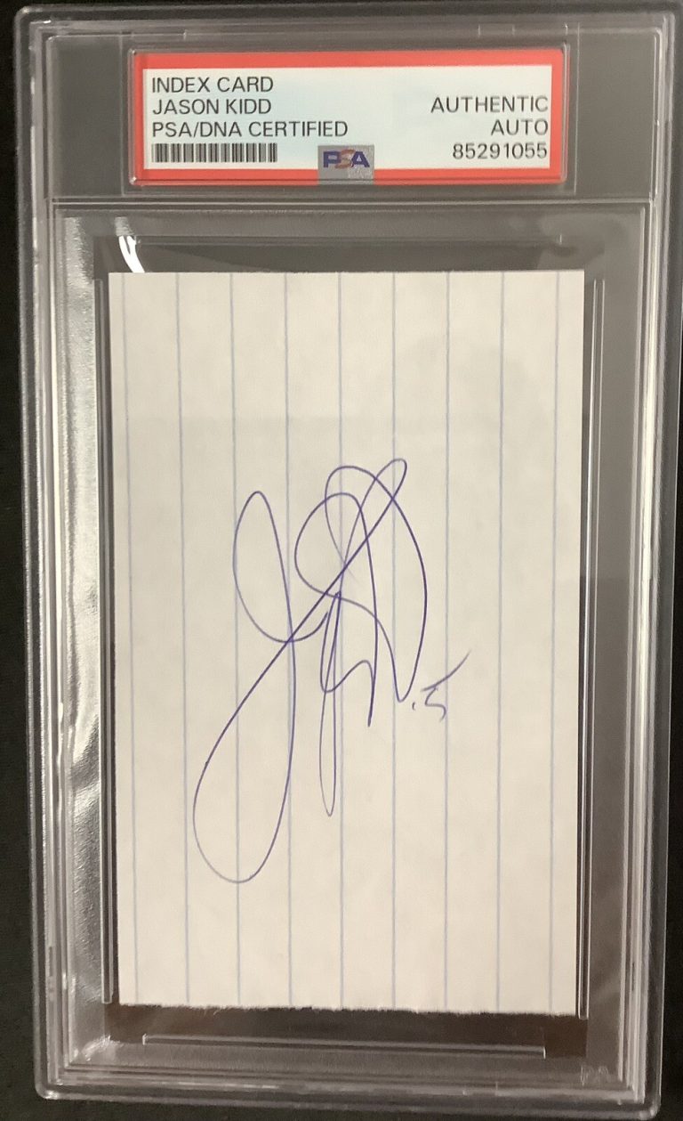 Jason Kidd Signed Cut Index Card NBA Basketball HOF NJ Nets Autograph PSA/DNA