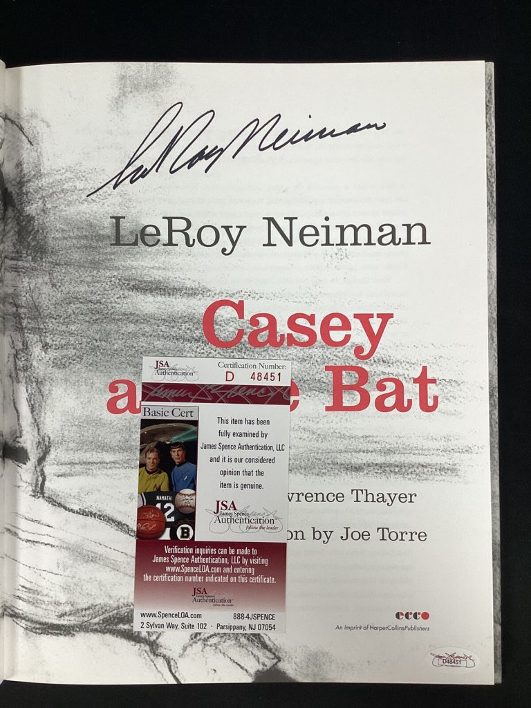 LeRoy Neiman Signed Book Casey at the Bat HCB Famous Sports Artist Autograph JSA