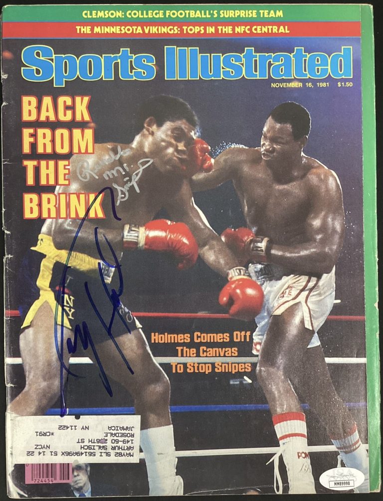 Larry Holmes Signed Sports Illustrated Mag 11/16/81 Boxing +Snipes Autograph JSA