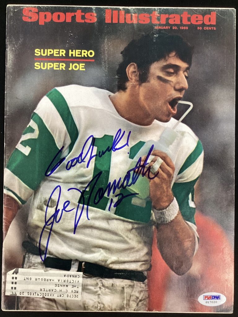 Joe Namath Signed Sports Illustrated 1/20/69 Jets Autograph Inscrip HOF PSA/DNA