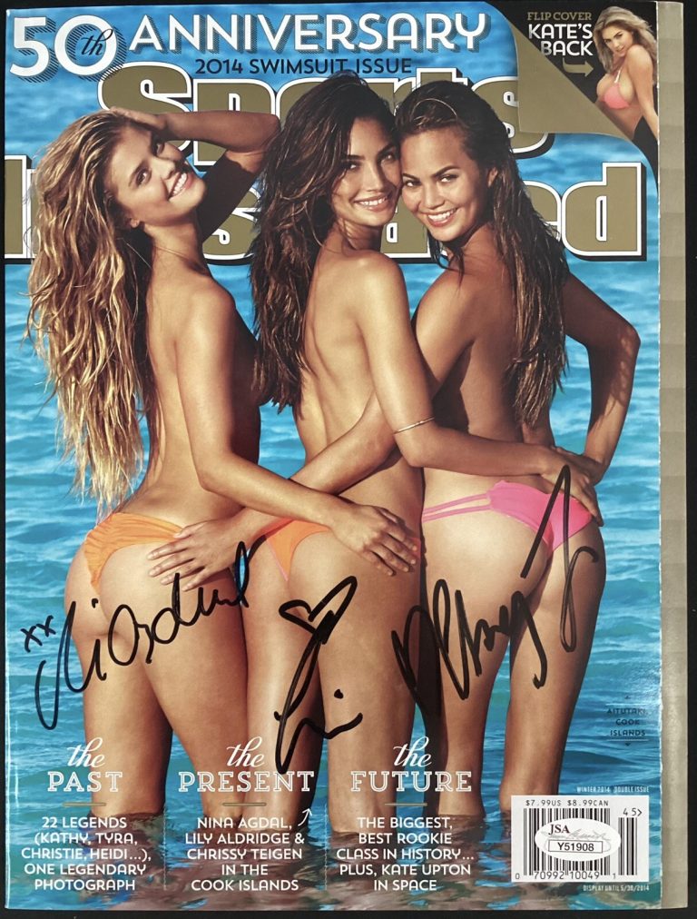 Chrissy Teigen Signed Sports Illustrated Swimsuit 2014 No Label +2 Auto JSA