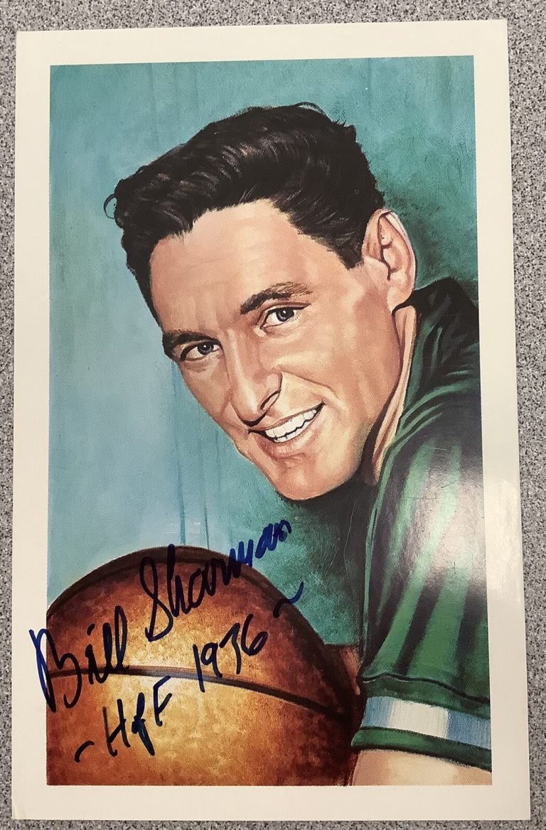 Bill Sharman Signed Center Court Postcard Ron Lewis HOF Basketball Autograph TPG