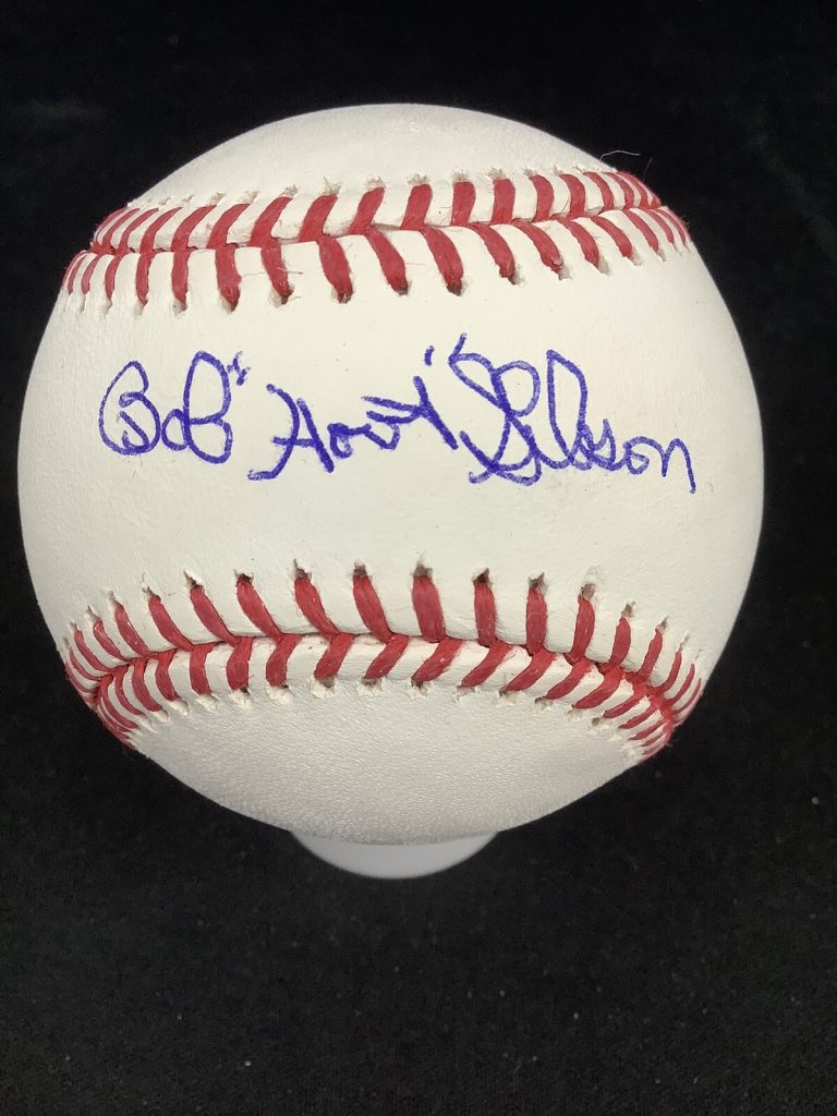 Bob Gibson Signed Baseball OMLB Hoot Inscrip Cardinals Autograph PSA/DNA