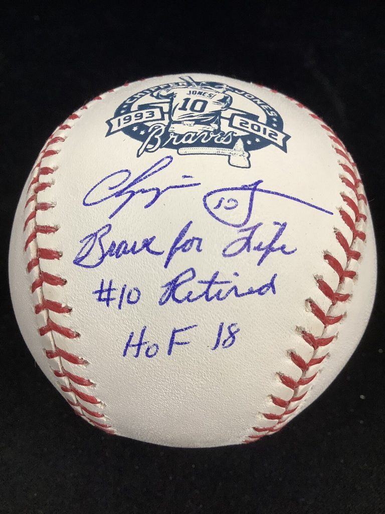 Chipper Jones Signed Retirment Baseball Brave For Life HOF 2018 Braves PSA/DNA