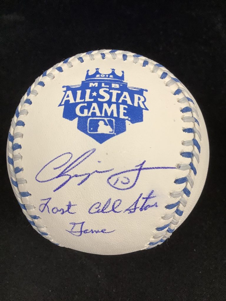 Chipper Jones Signed 2012 ASG Baseball Last All Star Game Inscrip Braves PSA/DNA