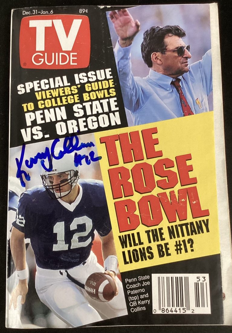 Kerry Collins Signed TV Guide 1995 No Label Football Penn State Autograph TPG