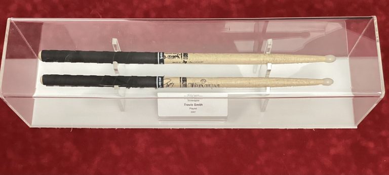 Travis Smith Used Promark Drumsticks Pair Trivium Logo Sig Model 2007 W/ Case