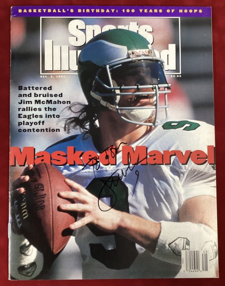 Jim McMahon Signed Sports Illustrated 12/2/91 No Label Eagles Bears QB Auto JSA