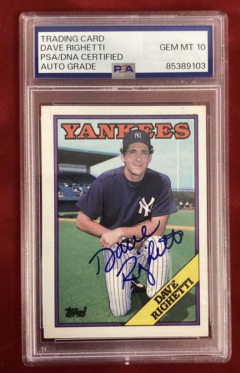 Dave Righetti Signed 1988 Topps #790 Baseball Card Yankee Autograph PSA/DNA 10
