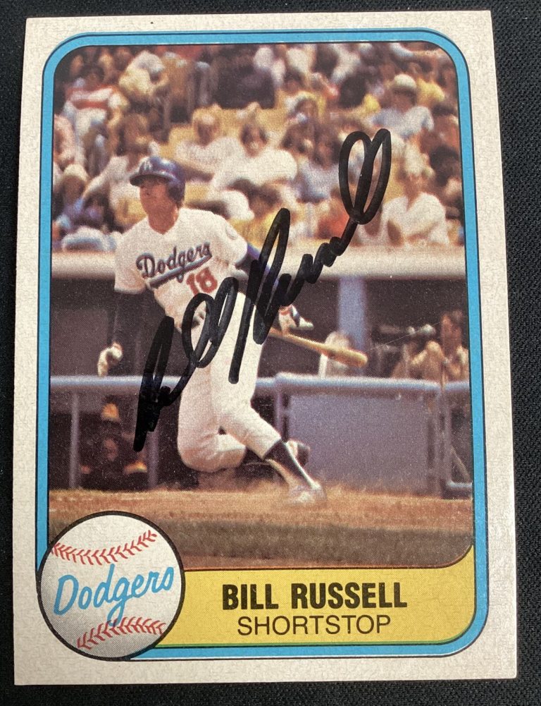 Bill Russell Signed 1981 Fleer #117 Baseball Card LA Dodgers Autograph TPG