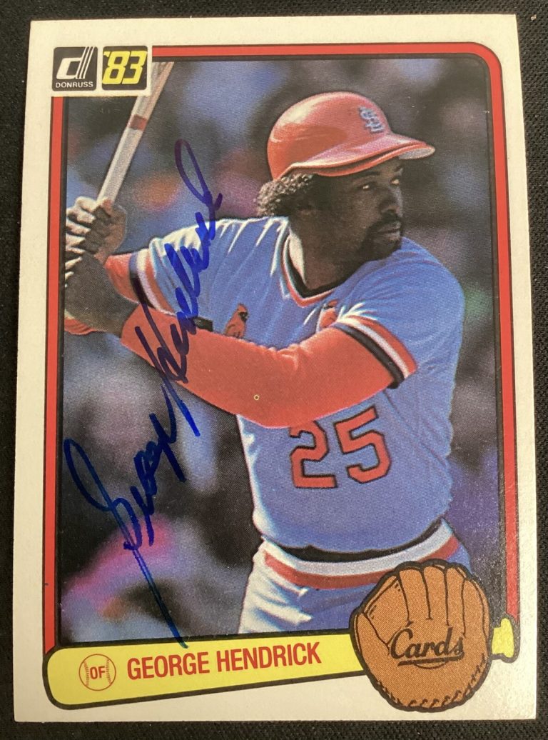 George Hendrick Signed 1982 Donruss #404 Baseball Card Cardinals Autograph TPG