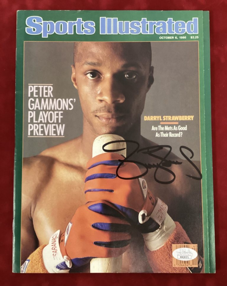 Darryl Strawberry Signed Sports Illustrated 10/6/86 No Label Mets Autograph JSA