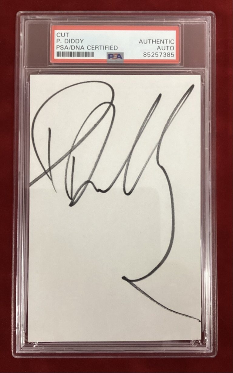 P Diddy Signed Cut Singer Music Puff Daddy Sean Combs Autograph PSA/DNA