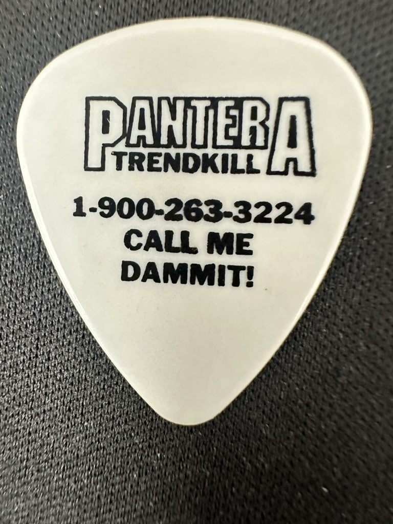 Pantera Trendkill DBD Dimebag Darrell Signature Tour Guitar Pick 1-900 Call Me