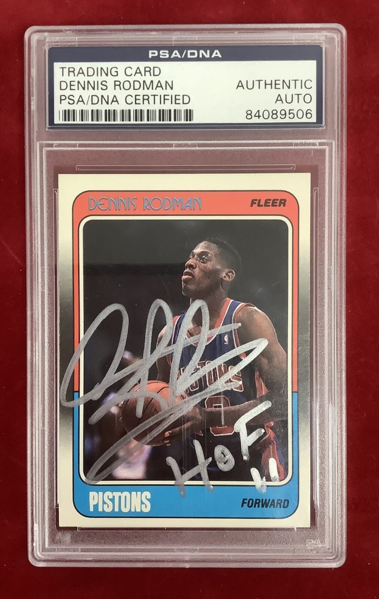 Dennis Rodman Signed 1988 Fleer #43 Rookie Card Pistons Autograph HOF PSA/DNA 2
