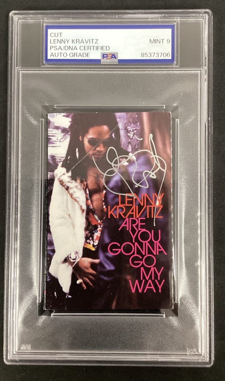 Lenny Kravitz Signed Cut HOF Music Rock Guitarist Autograph PSA/DNA Mint 9 #2