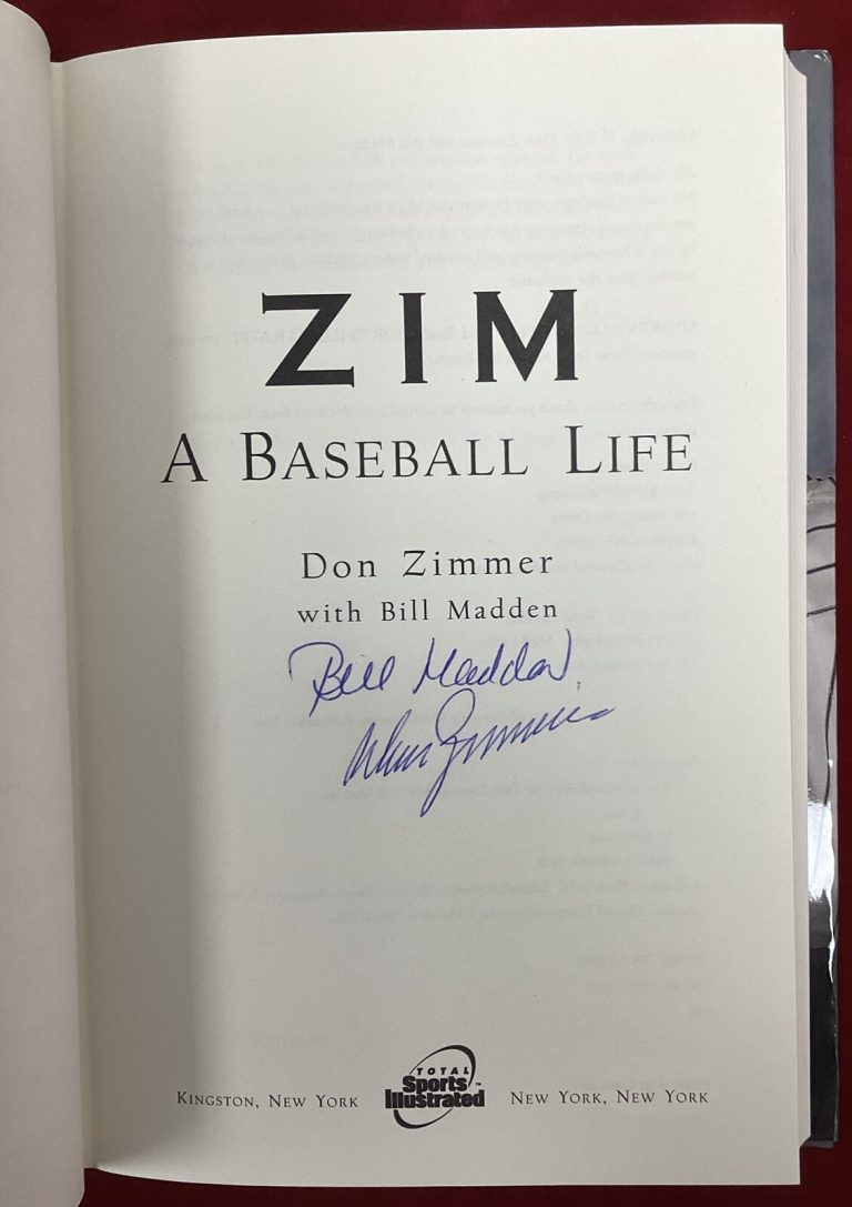 Don Zimmer Signed Book A Baseball Life Yankees Army Helmet WSC Autograph JSA