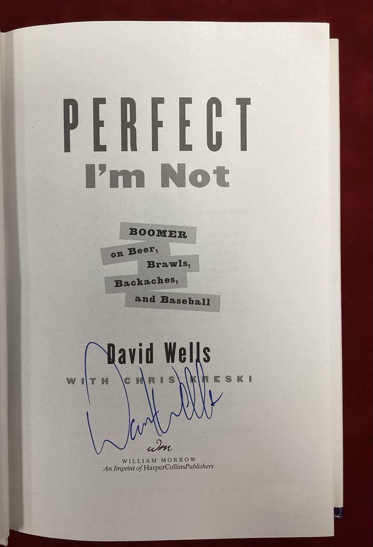 David Wells Signed Book Perfect Im Not Yankees Baseball Game PGWSC Autograph JSA