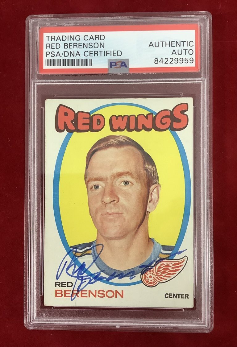 Red Berenson Signed 1971-72 Topps #91 Hockey Card Redwings Autograph PSA/DNA