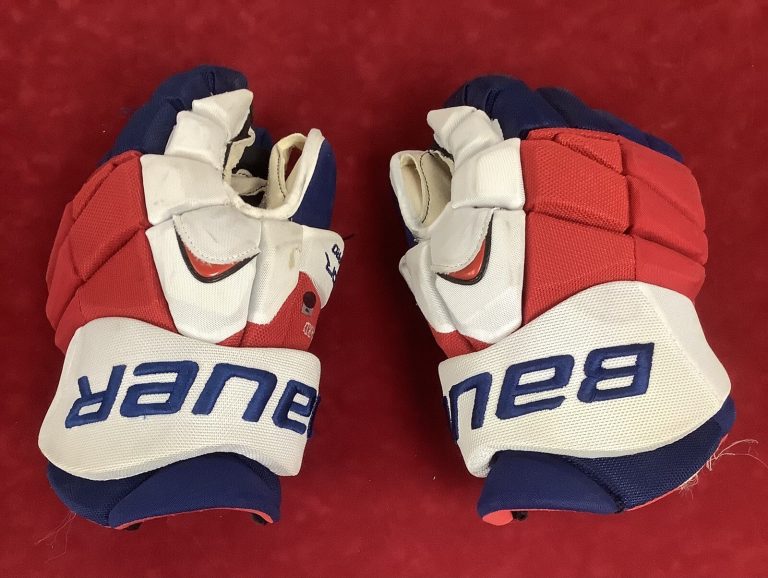 Derick Brassard New York Rangers Game Used Hockey Gloves From 2014-15 NHL Season