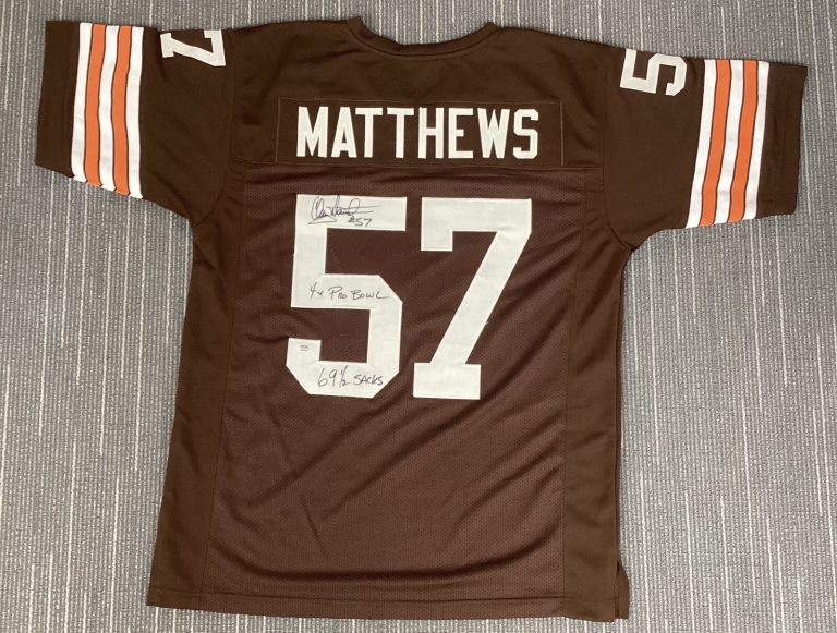Clay Matthews Signed Jersey Cleveland Browns Football Autograph Stats PSA/DNA