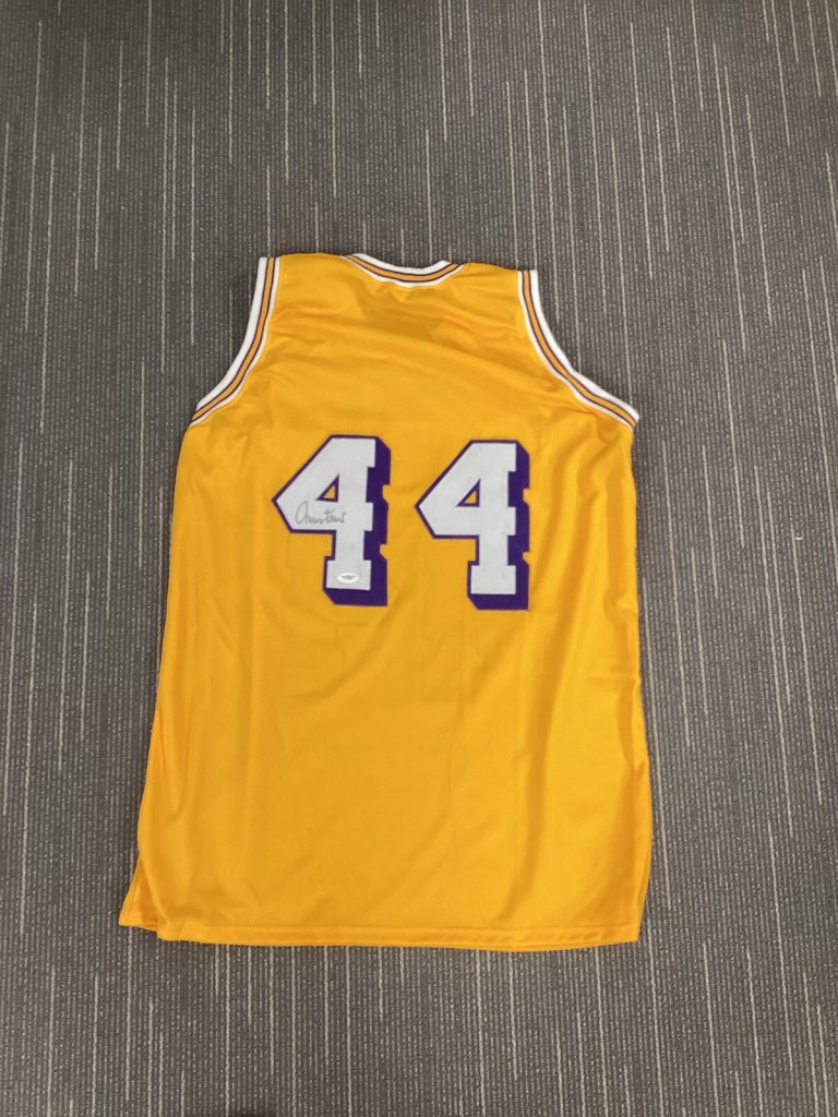Jerry West Signed Jersey #44 NBA Basketball Lakers HOF The Logo Silhouette JSA