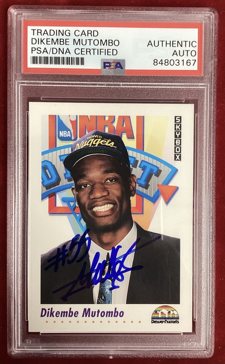 Dikembe Mutombo Signed 1992 NBA #516 Basketball Card Autograph HOF NBA PSA/DNA
