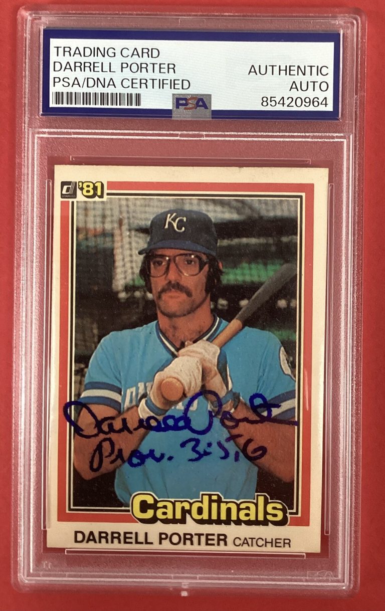 Darrell Porter Signed 1981 Donruss #505 Baseball Card Royals Autograph PSA/DNA