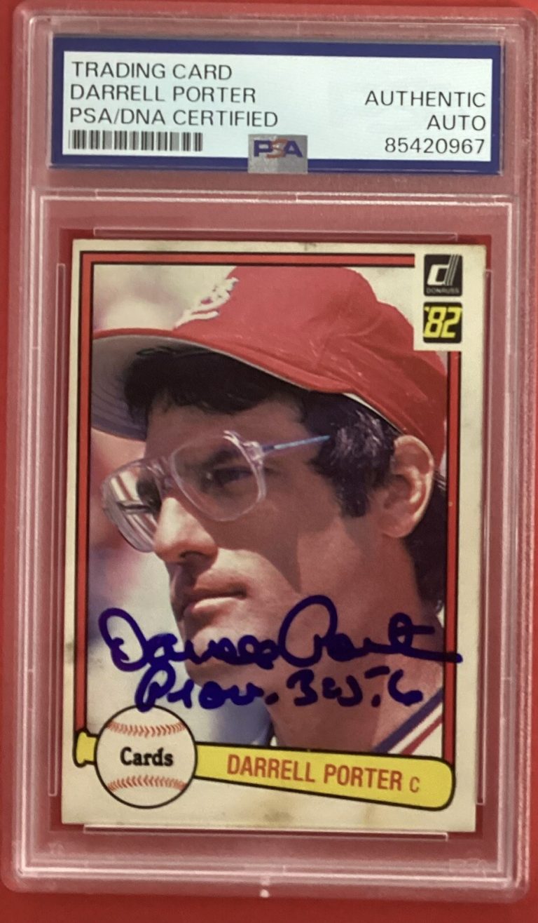 Darrell Porter Signed 1982 Donruss #498 Baseball Card Autograph PSA/DNA