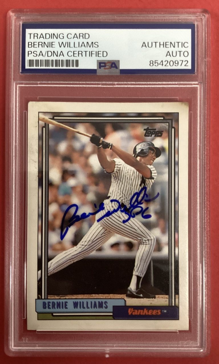 Bernie Williams Signed 1992 Topps #374 Yankees WSC Baseball Autograph PSA/DNA