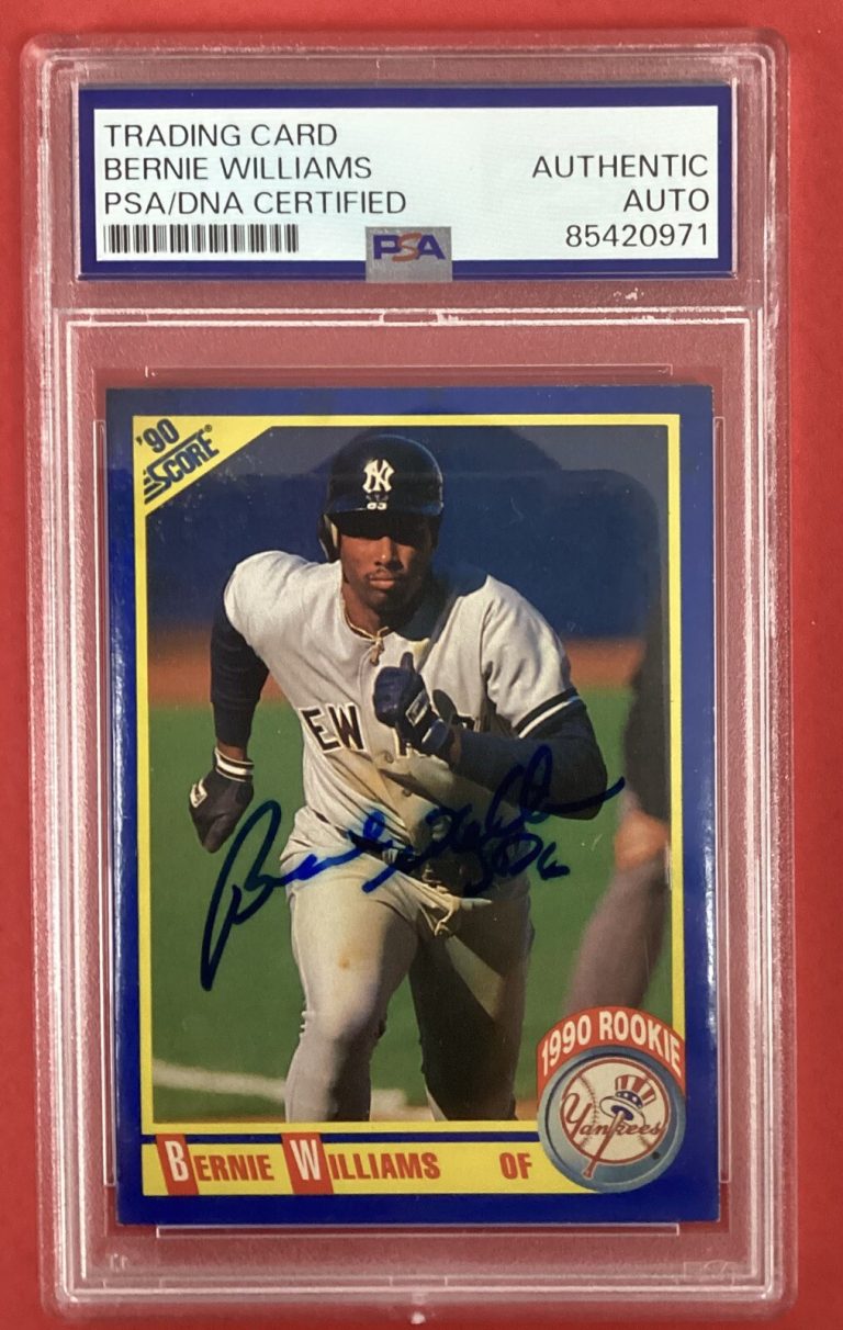Bernie Williams Signed 1990 Score #619 Damage Baseball Card Autograph PSA/DNA