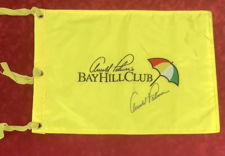 Arnold Palmer Signed Flag Bay Hill Club Golf Course Huge Masters Autograph JSA