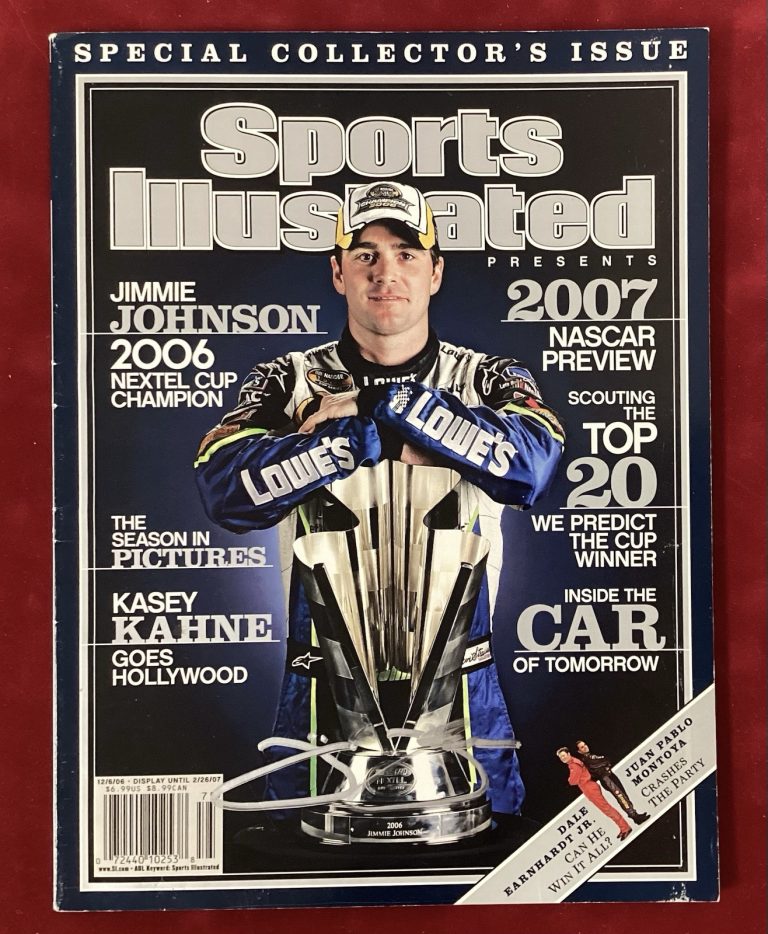 Jimmie Johnson Signed Sports Illustrated 12/6/06 No Label NASCAR Lowes Auto JSA