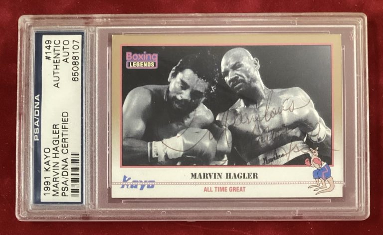 Marvelous Marvin Hagler Signed 1991 Kayo #149 Boxing Card Autograph PSA/DNA