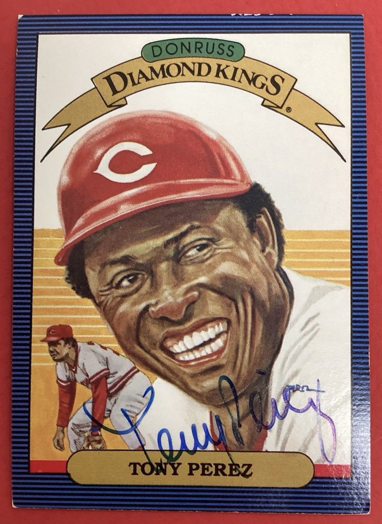 Tony Perez Signed 1985 Leaf-Donruss #15 Baseball Card Expos Reds Auto HOF TPG