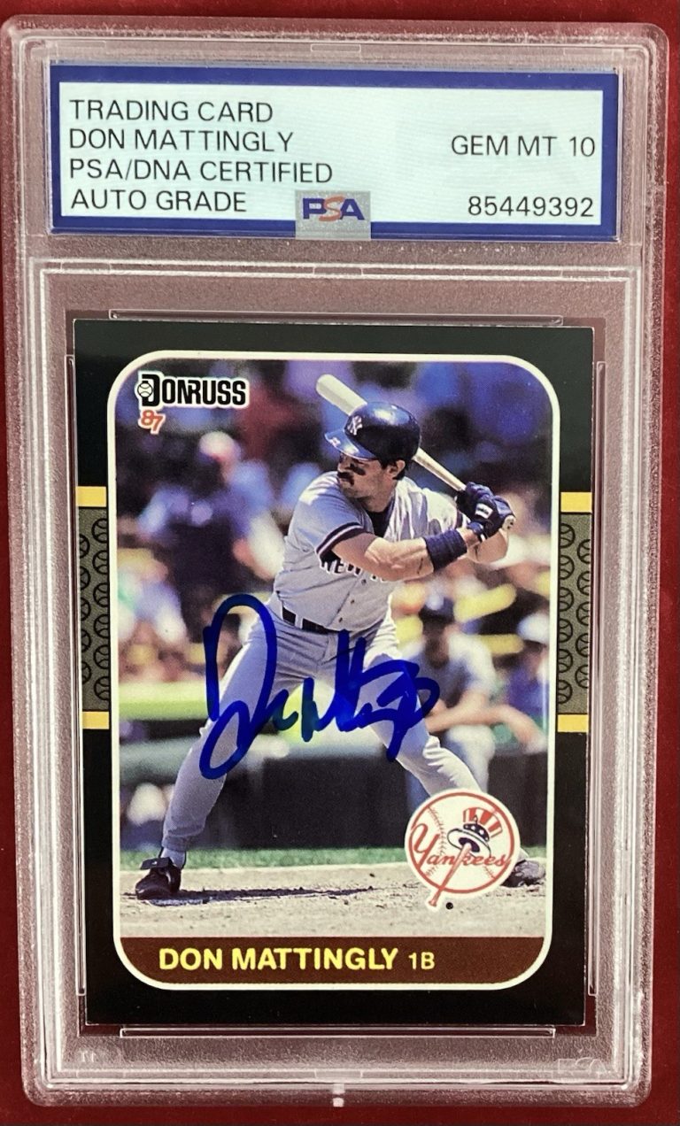 Don Mattingly Signed 1987 Donruss #52 Yankees Baseball Card Auto PSA/DNA MT 10